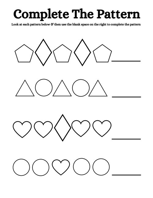 Complete the Pattern — Worksheet 2, page 5