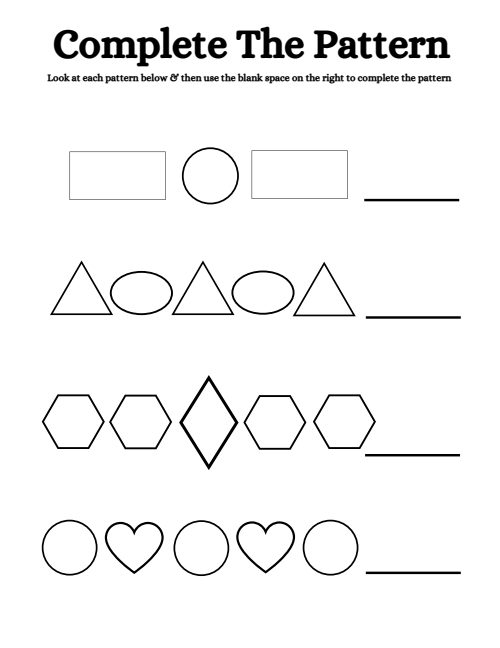 Complete the Pattern — Worksheet 2, page 6