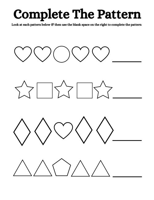 Complete the Pattern — Worksheet 2