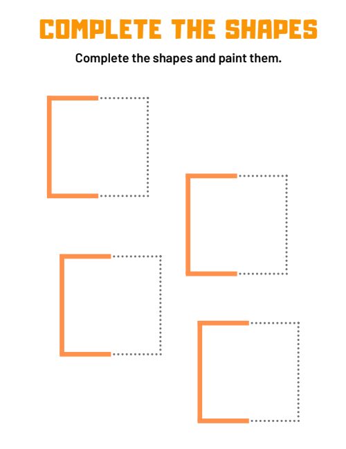 Complete the Shapes — Worksheet 1, page 2