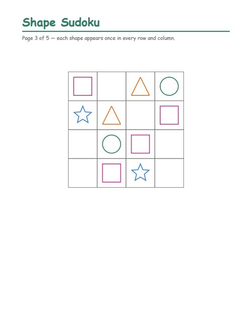 Shape Sudoku, page 3