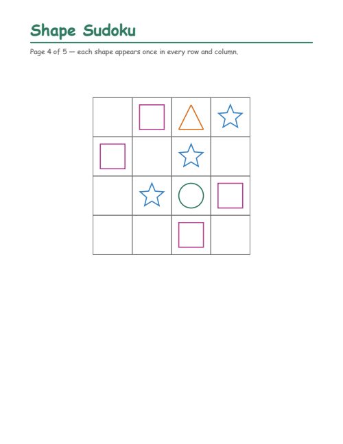 Shape Sudoku, page 4