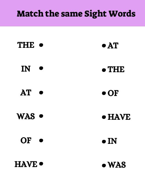 Matching — Worksheet 2