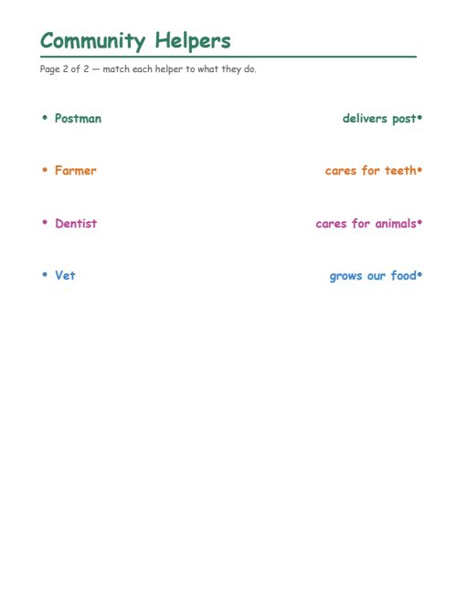 Community Helpers Matching, page 2