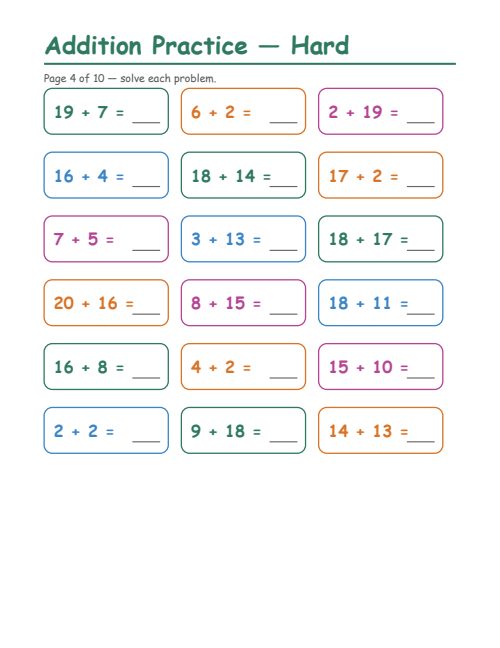 Addition — Hard, page 4