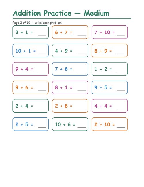 Addition — Medium, page 2