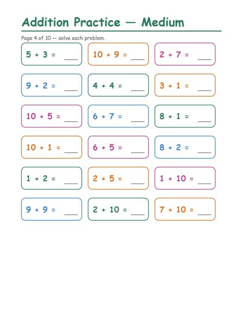 Addition — Medium, page 4