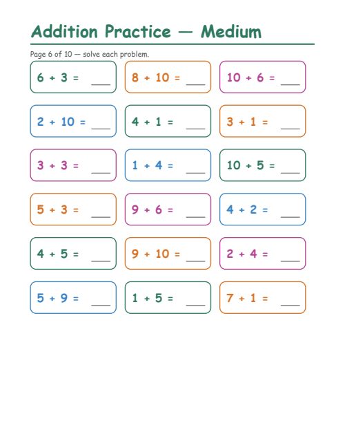 Addition — Medium, page 6