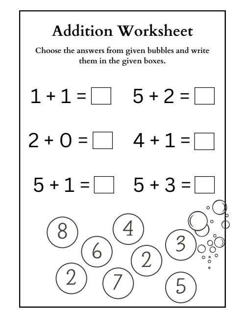 Addition — Worksheet 2, page 3