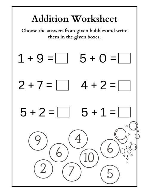Addition — Worksheet 2, page 4