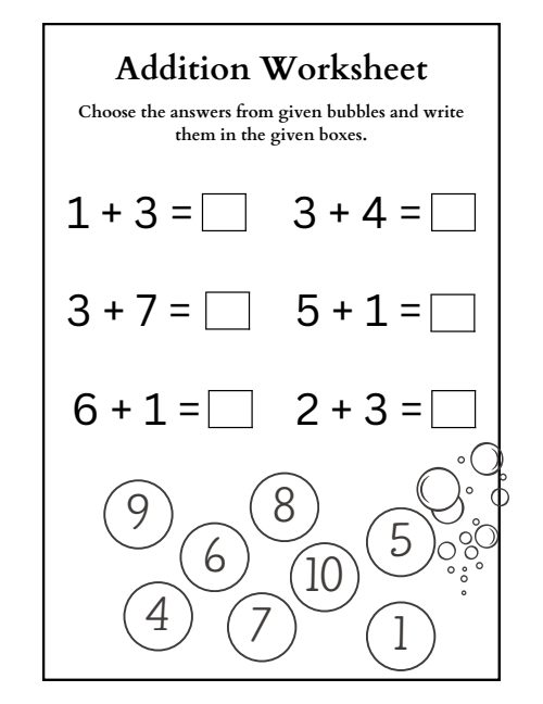 Addition — Worksheet 2, page 6