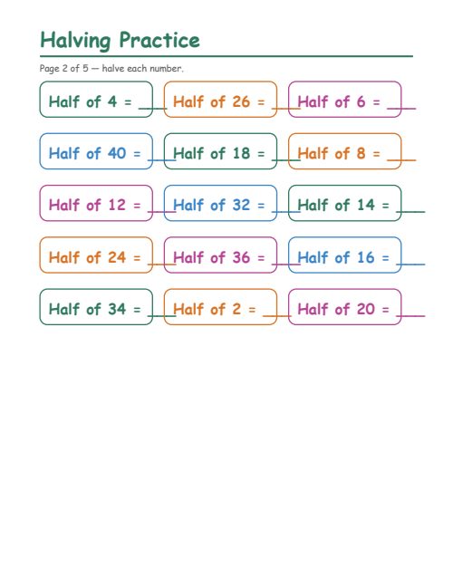 Halving Practice, page 2