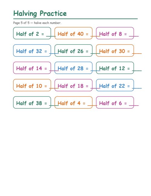 Halving Practice, page 5