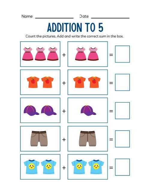 Kindergarten Addition & Numbers Workbook, page 3