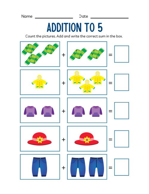 Kindergarten Addition & Numbers Workbook, page 4
