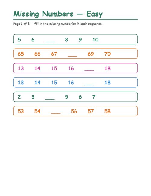 Missing Numbers — Easy