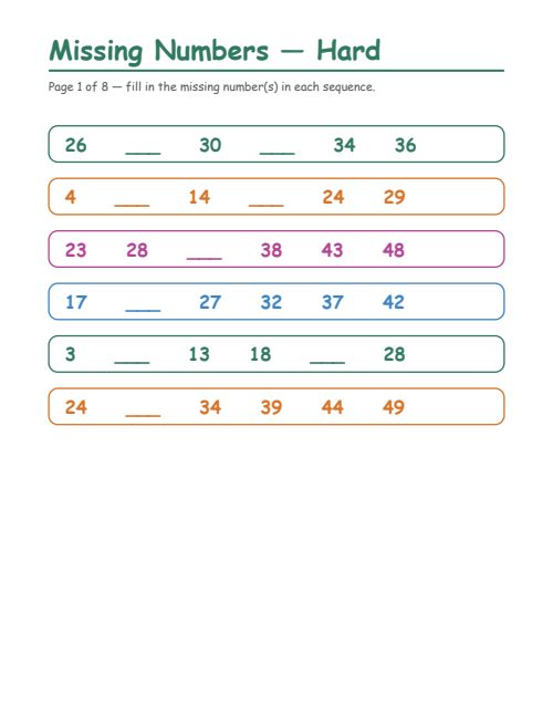 Missing Numbers — Hard