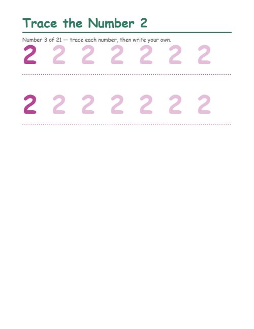 Number Tracing (0–20), page 3