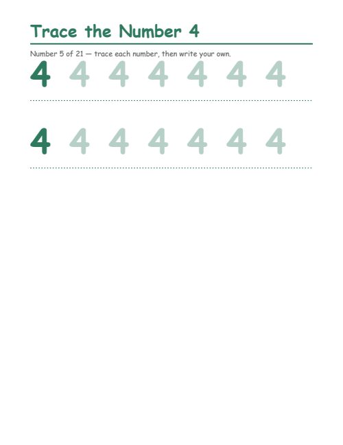 Number Tracing (0–20), page 5