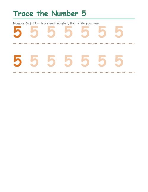Number Tracing (0–20), page 6