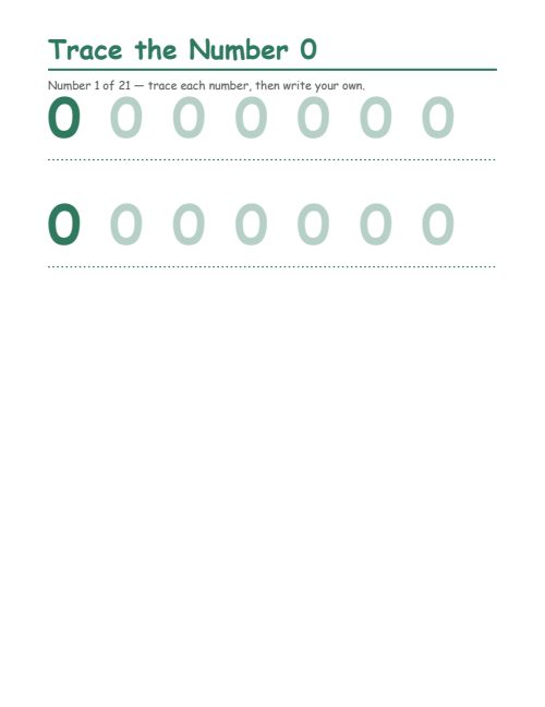 Number Tracing (0–20)