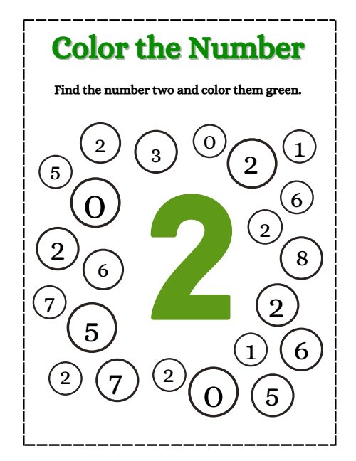 Numbers Coloring — Worksheet 1, page 2