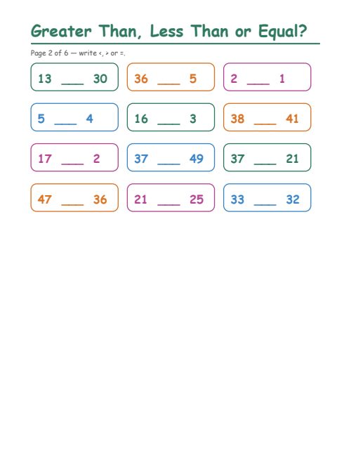 Greater Than, Less Than or Equal?, page 2