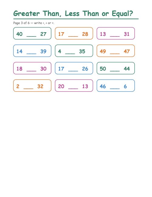Greater Than, Less Than or Equal?, page 3