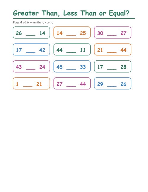 Greater Than, Less Than or Equal?, page 4