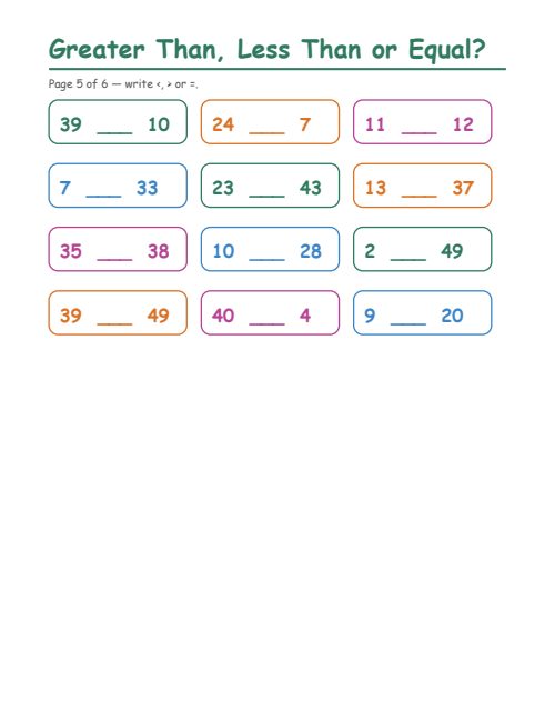 Greater Than, Less Than or Equal?, page 5