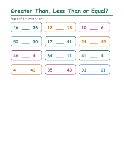 Greater Than, Less Than or Equal?, page 6