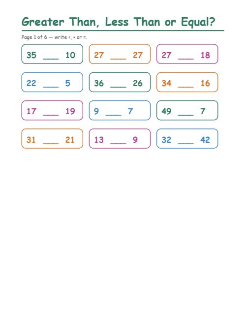 Greater Than, Less Than or Equal?