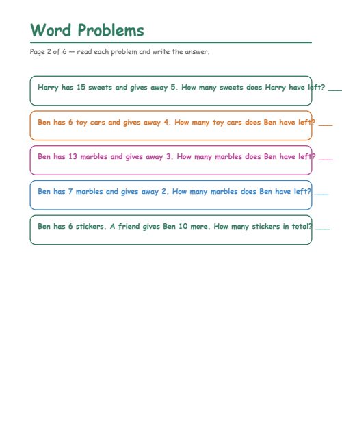 Word Problems, page 2