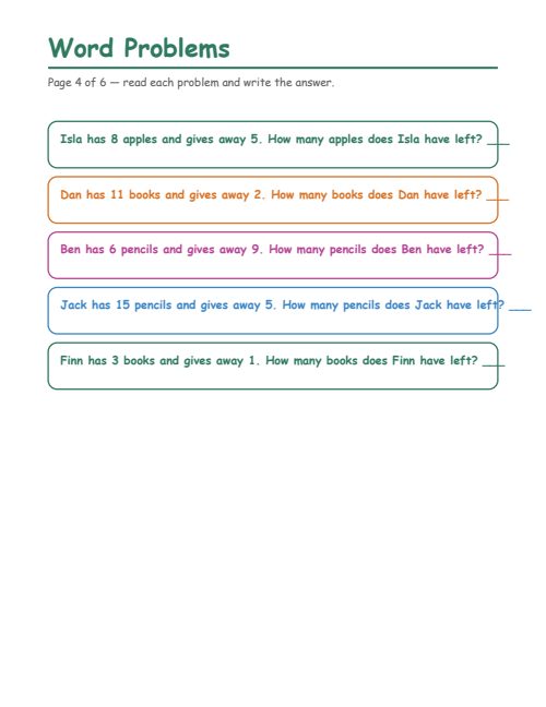 Word Problems, page 4
