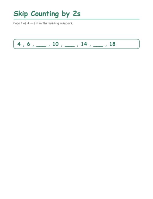 Skip Counting by 2s