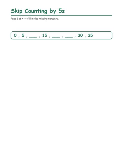 Skip Counting by 5s