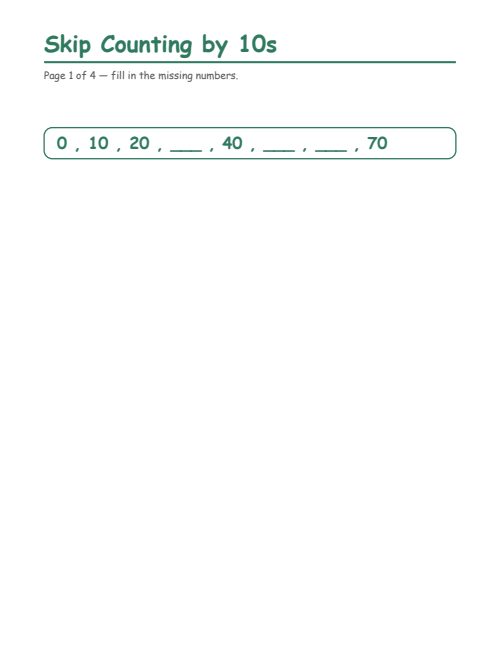 Skip Counting by 10s