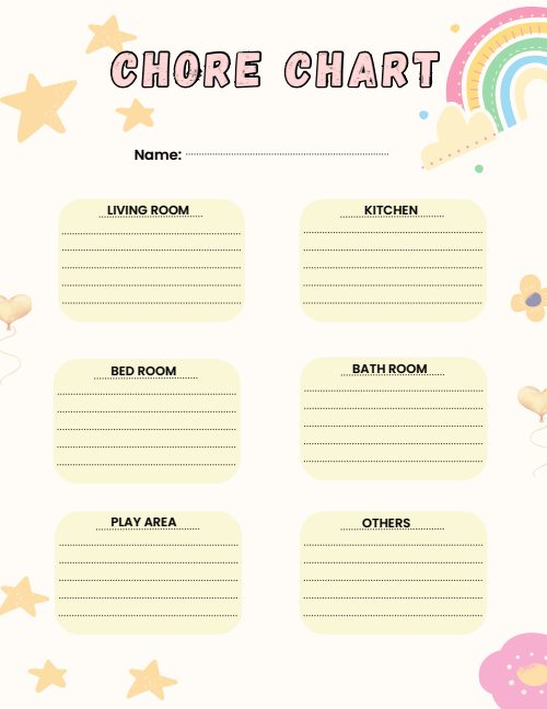 Blank Chore Chart, page 3