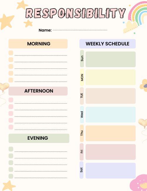 Blank Chore Chart, page 4