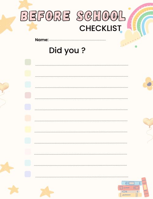 Blank Chore Chart, page 5