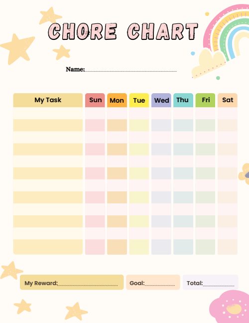 Blank Chore Chart