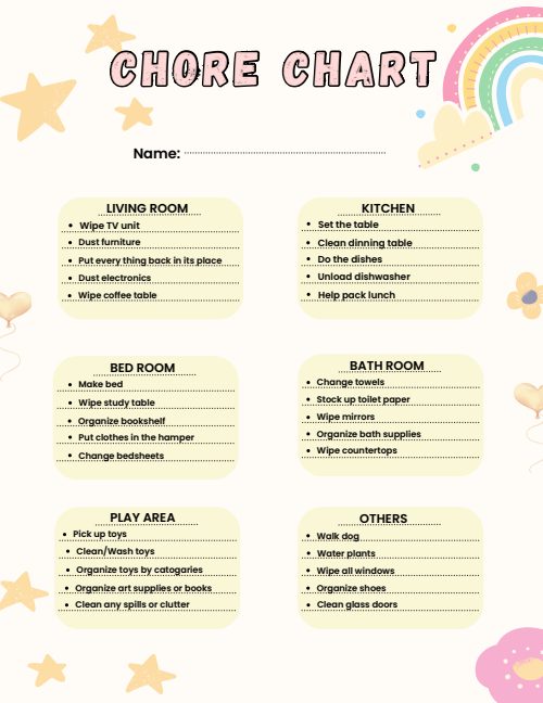 Kids Chore Chart, page 3