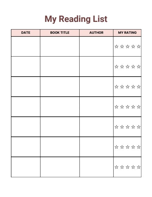 Reading Journal, page 3