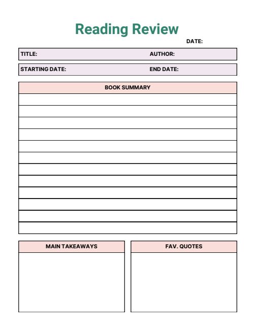 Reading Journal, page 5