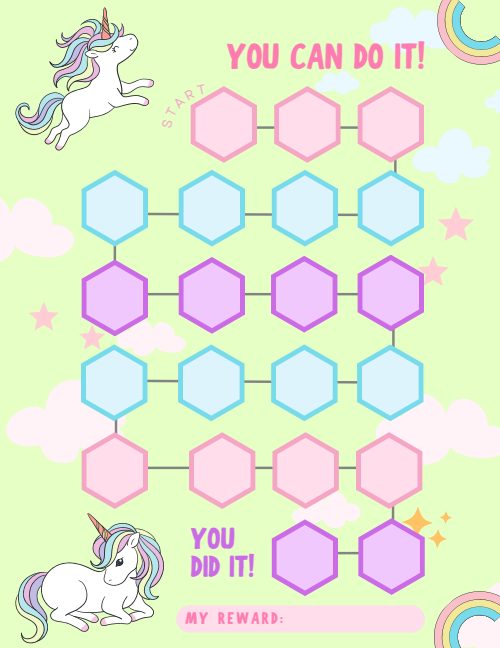 Unicorn Reward Chart — Worksheet 2, page 2
