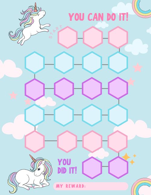 Unicorn Reward Chart — Worksheet 2, page 3