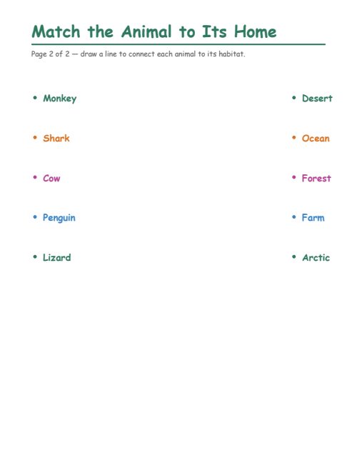 Animal Habitats, page 2
