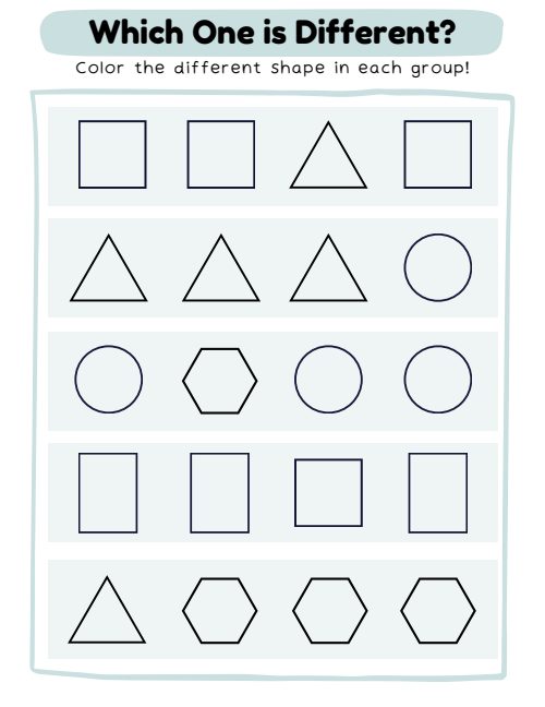 Color the Different Shape