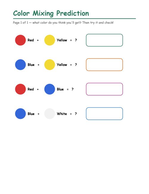 Color Mixing Prediction