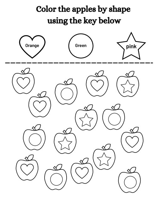 Color the Shape — Worksheet 1, page 2